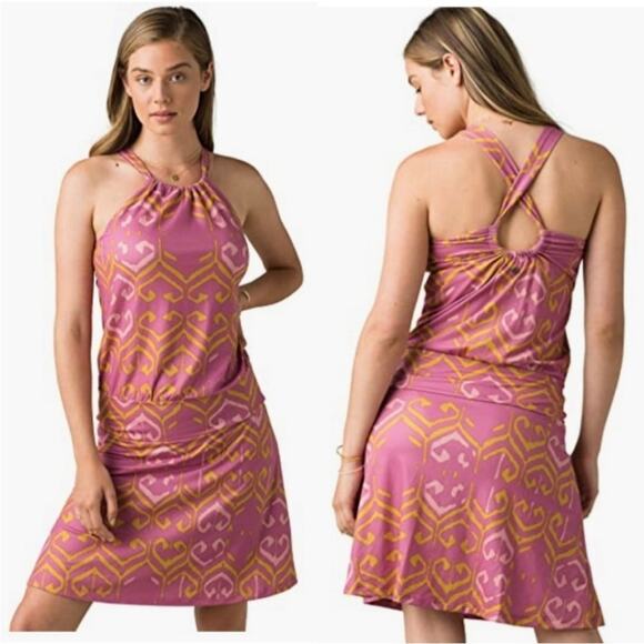 Prana Dresses & Skirts - PrAna Womens Avore Dress Size Medium Halter Neckline Boho Drip Waist Summer Soft